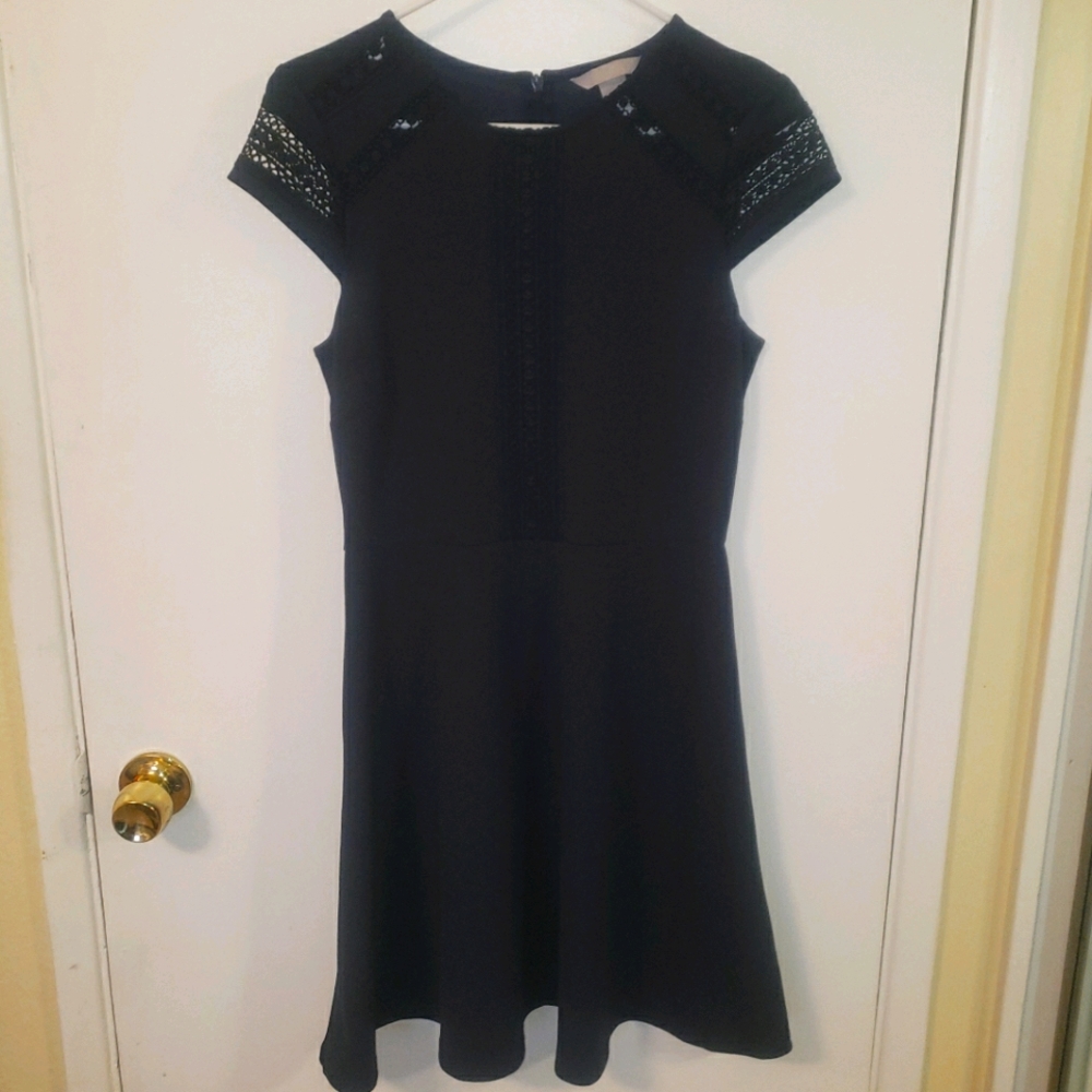 H&M navy fit n flare dress w lace top